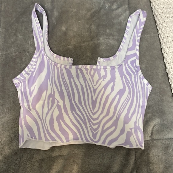Purple zebra striped tank top, from SHEIN, haven’t worn it ever - Picture 2 of 2